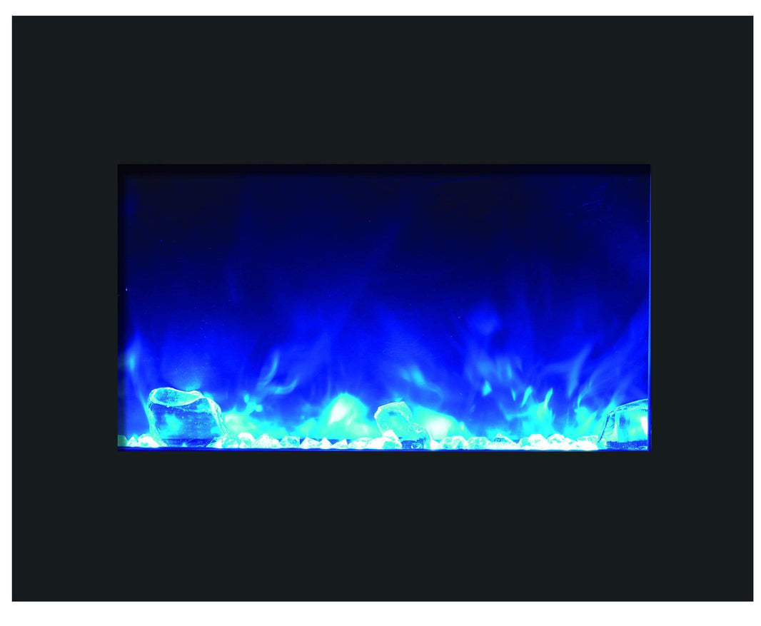 Amantii Zero Clearance 26" Electric Fireplace ZECL-26-2923-BG with 29" x 23" Black Glass Surround