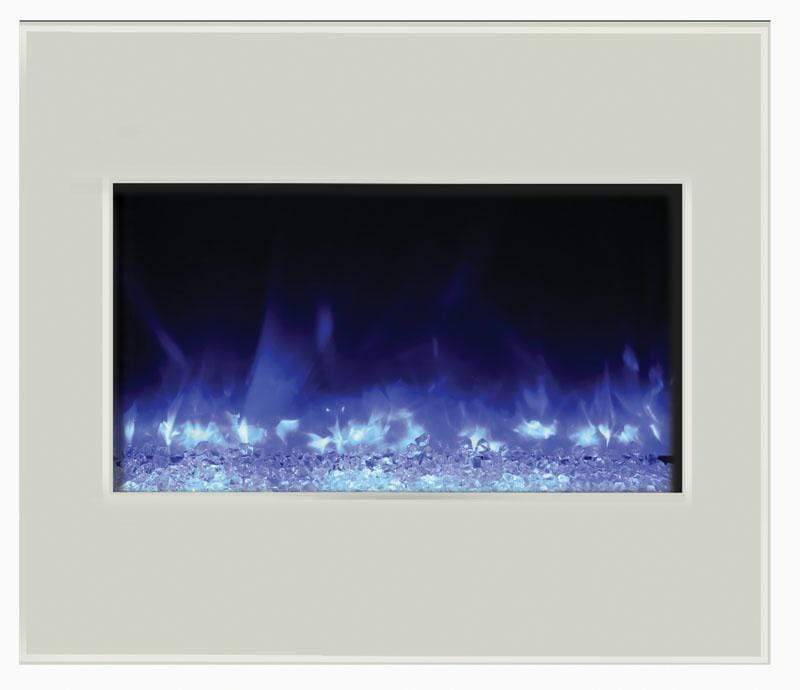 Amantii Zero Clearance 30" Electric Fireplace ZECL-30-3226-BG with 32" x 26" Black Glass Surround