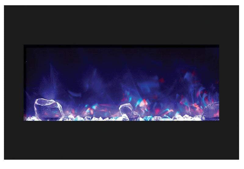 Amantii Zero Clearance 33" Electric Fireplace ZECL-33-3624-BG with 36" x 24" Black Glass Surround