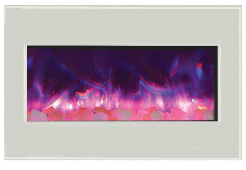 Amantii Zero Clearance 33" Electric Fireplace ZECL-33-3624-BG with 36" x 24" Black Glass Surround