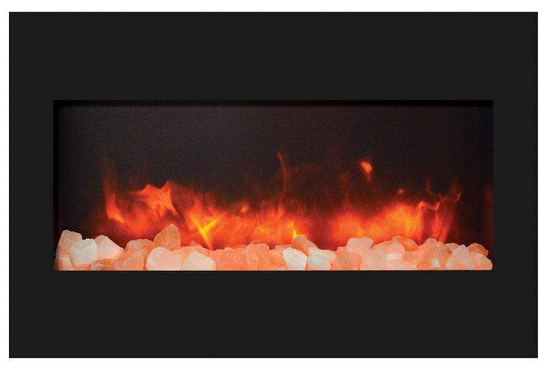 Amantii Zero Clearance 33" Electric Fireplace ZECL-33-3624-BG with 36" x 24" Black Glass Surround