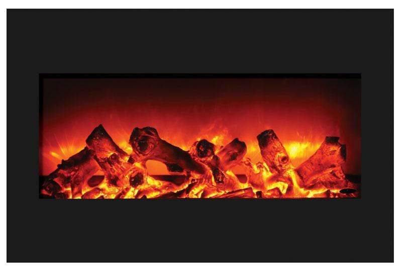 Amantii Zero Clearance 33" Electric Fireplace ZECL-33-3624-BG with 36" x 24" Black Glass Surround