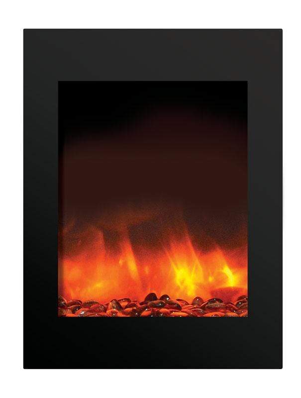 Amantii Zero Clearance 39" Tall Electric Fireplace ZECL-2939-BG with 29" x 39" Black Glass Surround