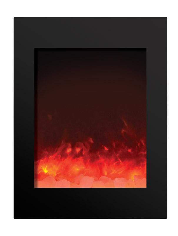 Amantii Zero Clearance 39" Tall Electric Fireplace ZECL-2939-BG with 29" x 39" Black Glass Surround