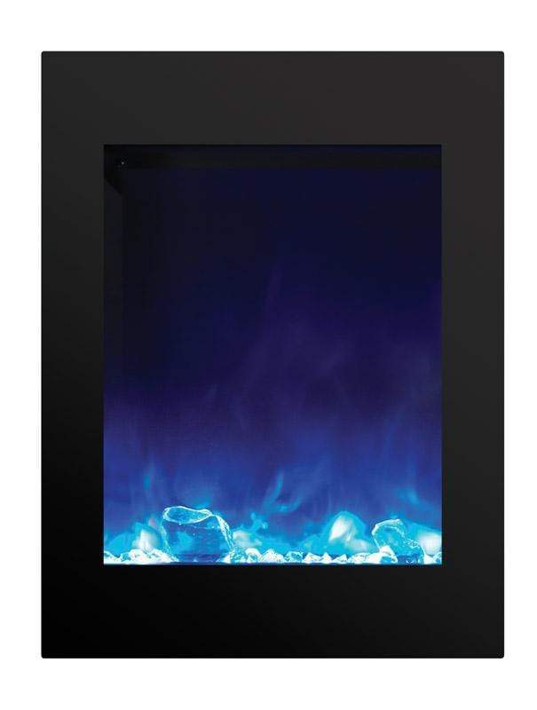 Amantii Zero Clearance 39" Tall Electric Fireplace ZECL-2939-BG with 29" x 39" Black Glass Surround