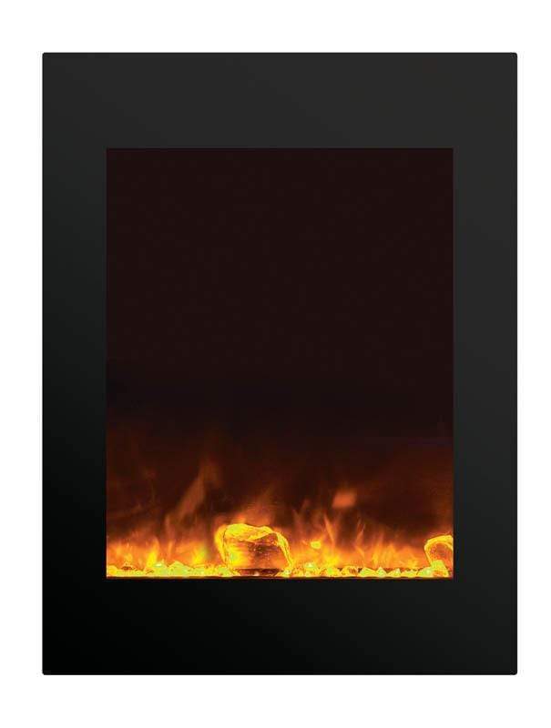 Amantii Zero Clearance 39" Tall Electric Fireplace ZECL-2939-BG with 29" x 39" Black Glass Surround