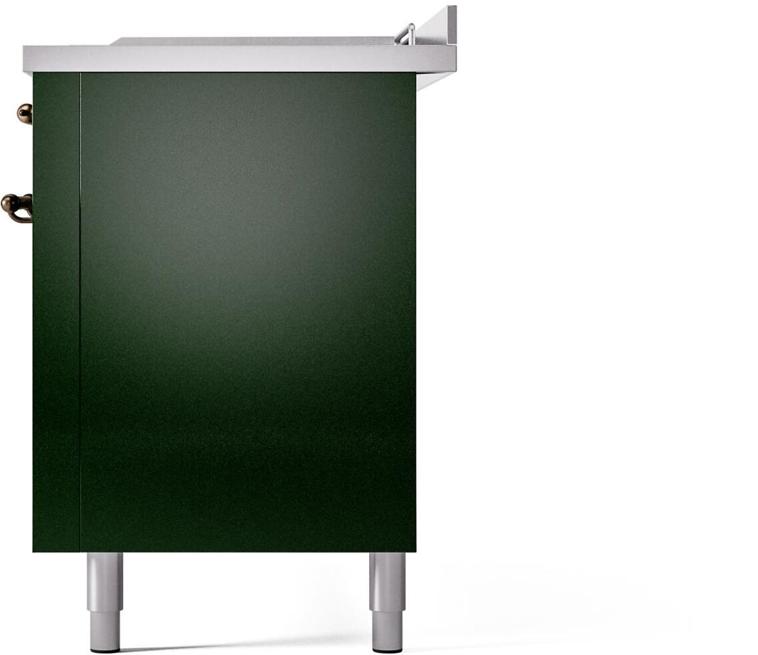 ILVE Nostalgie II 60-Inch Dual Fuel Freestanding Range in Emerald Green with Bronze Trim (UP60FSNMPEGB)