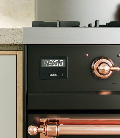 ILVE Nostalgie II 30-Inch Dual Fuel Freestanding Range in Burgundy with Copper Trim (UP30NMPBUP)