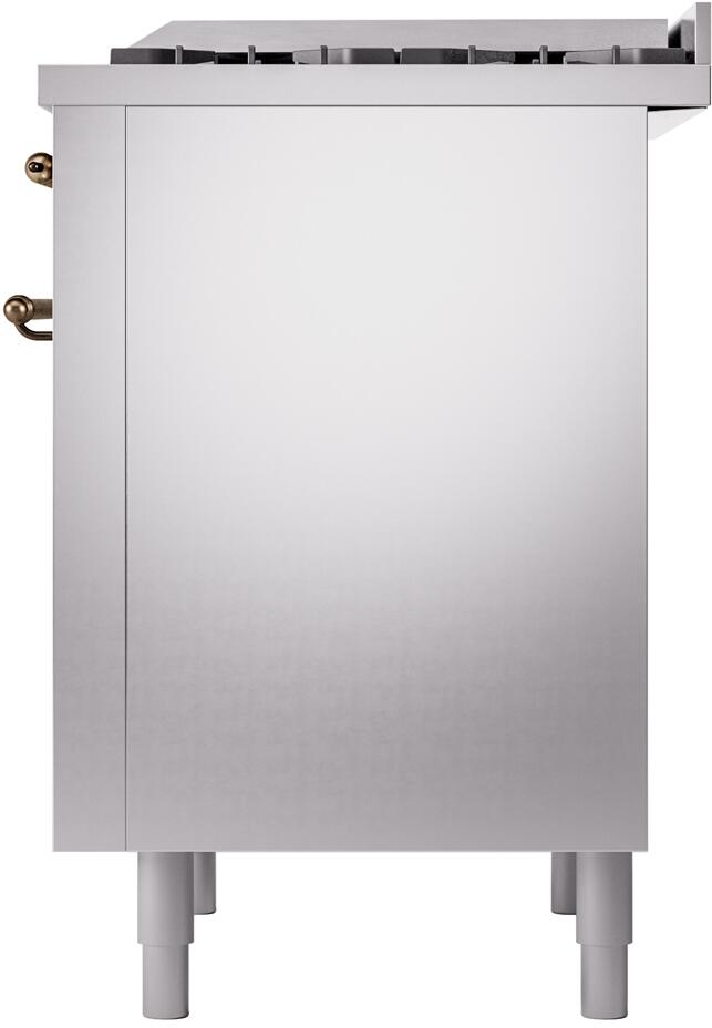 ILVE Nostalgie II 36-Inch Dual Fuel Freestanding Range in Stainless Steel with Bronze Trim (UP36FNMPSSB)