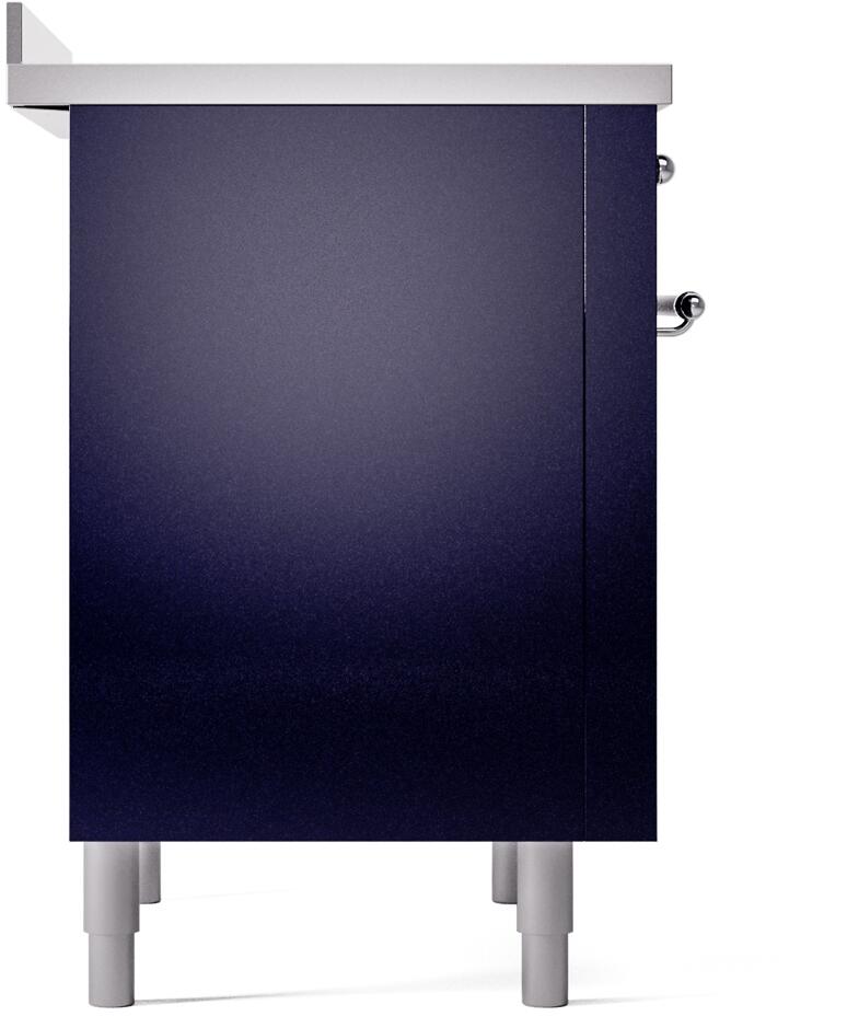 ILVE Nostalgie II 36-Inch Freestanding Electric Induction Range in Midnight Blue with Chrome Trim (UPI366NMPMBC)