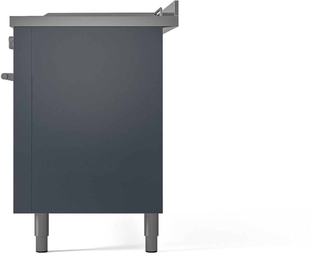 ILVE 60-Inch Professional Plus II Freestanding Dual Fuel Range with 7 Gas Burner in Blue Grey (UP60FSWMPBG)