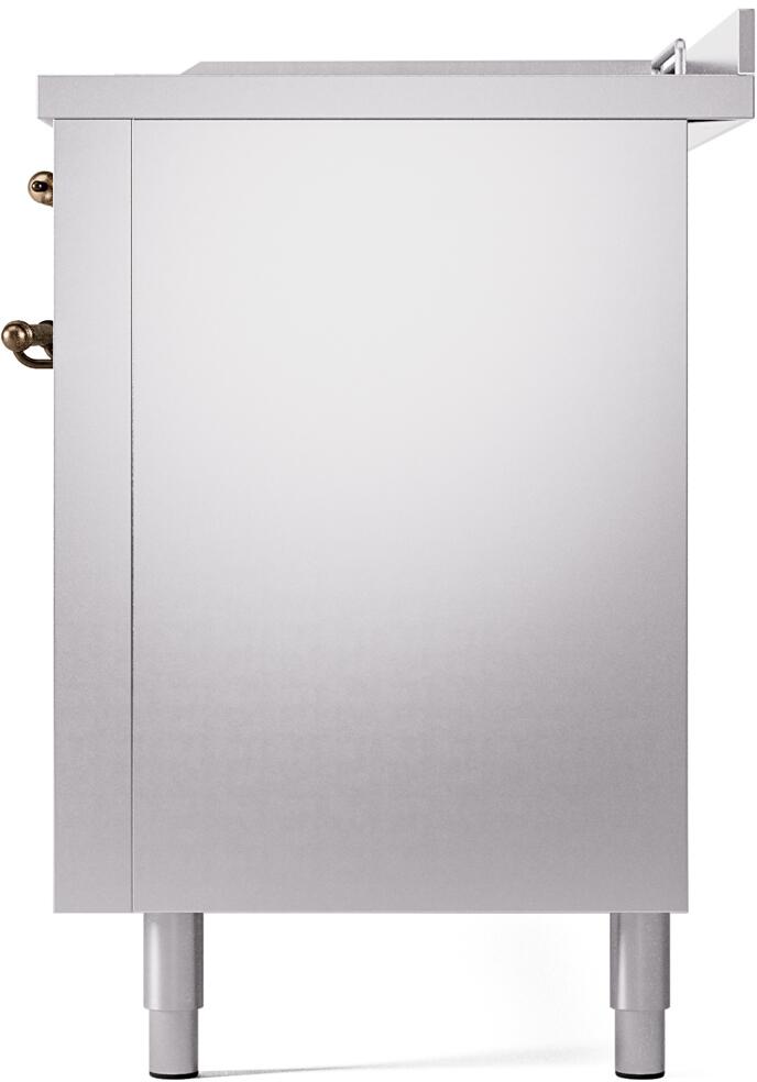 ILVE Nostalgie II 60-Inch Dual Fuel Freestanding Range in Stainless Steel with Bronze Trim (UP60FSNMPSSB)