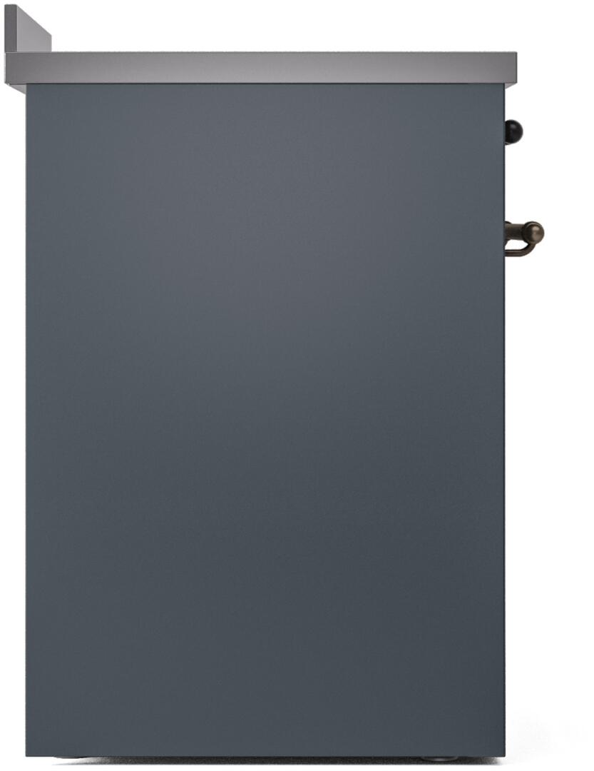 ILVE Nostalgie II 30-Inch Freestanding Electric Induction Range in Blue Grey with Bronze Trim (UPI304NMPBGB)