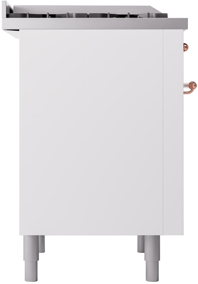 ILVE Nostalgie II 36-Inch Dual Fuel Freestanding Range in White with Copper Trim (UP36FNMPWHP)