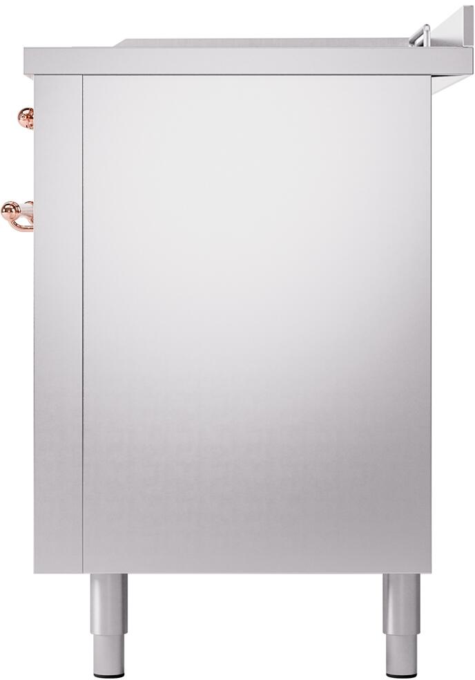 ILVE Nostalgie II 60-Inch Dual Fuel Freestanding Range in Stainless Steel with Copper Trim (UP60FSNMPSSP)