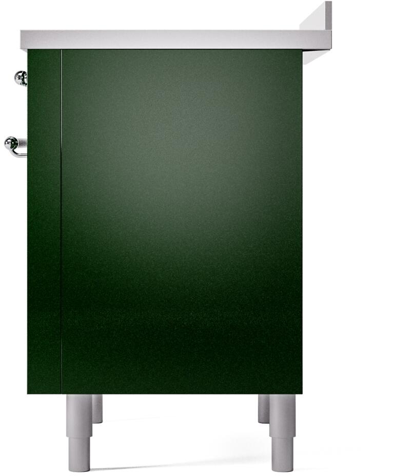 ILVE Nostalgie II 36-Inch Freestanding Electric Induction Range in Emerald Green with Chrome Trim (UPI366NMPEGC)