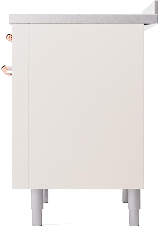 ILVE Nostalgie II 36-Inch Freestanding Electric Induction Range in Antique White with Copper Trim (UPI366NMPAWP)