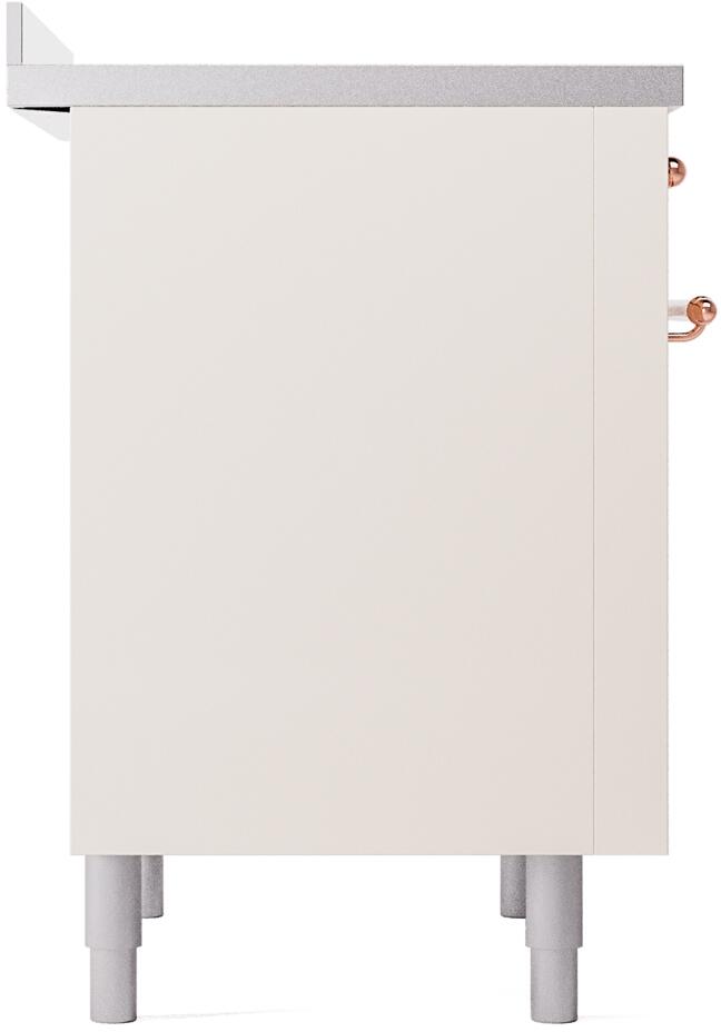 ILVE Nostalgie II 36-Inch Freestanding Electric Induction Range in Antique White with Copper Trim (UPI366NMPAWP)