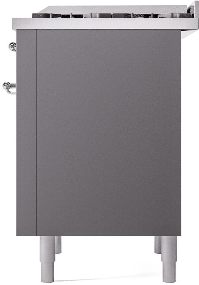 ILVE Nostalgie II 36-Inch Dual Fuel Freestanding Range in Matte Graphite with Chrome Trim (UP36FNMPMGC)