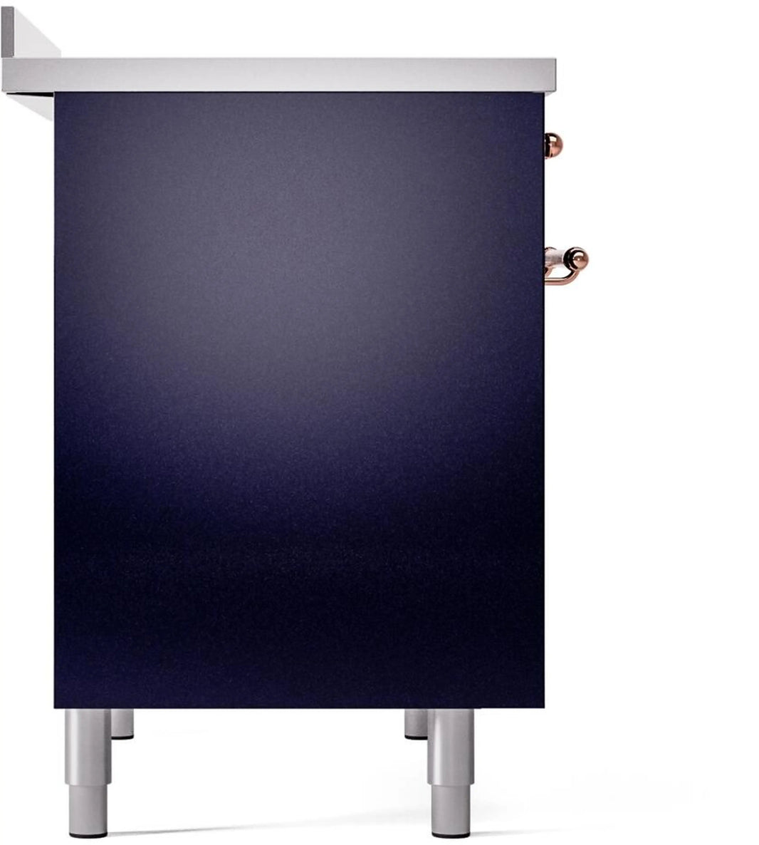 ILVE Nostalgie II 40-Inch Freestanding Electric Induction Range in Midnight Blue with Copper Trim (UPDI406NMPMBP)