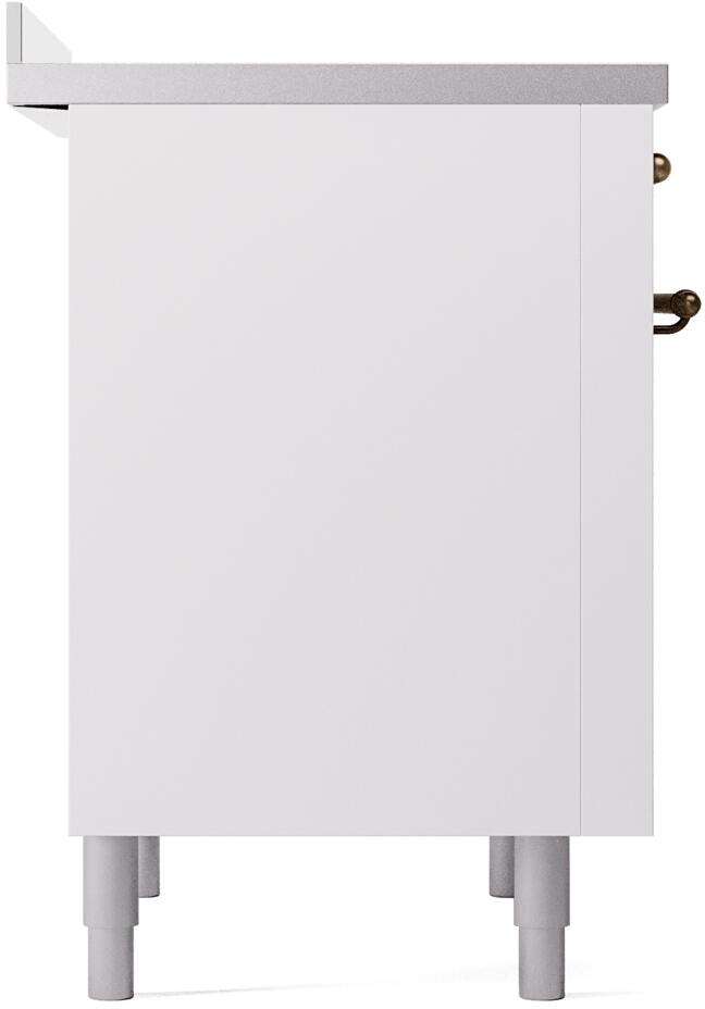 ILVE Nostalgie II 36-Inch Freestanding Electric Induction Range in White with Bronze Trim (UPI366NMPWHB)