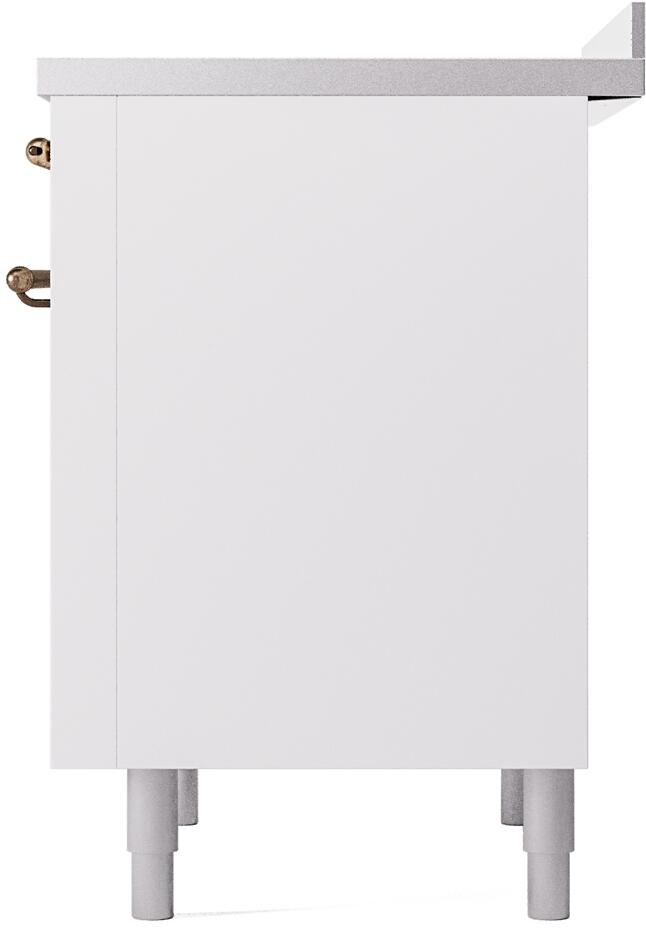 ILVE Nostalgie II 36-Inch Freestanding Electric Induction Range in White with Bronze Trim (UPI366NMPWHB)