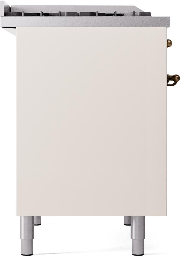 ILVE Nostalgie II 40-Inch Dual Fuel Freestanding Range in Antique White with Bronze Trim (UPD40FNMPAWB)