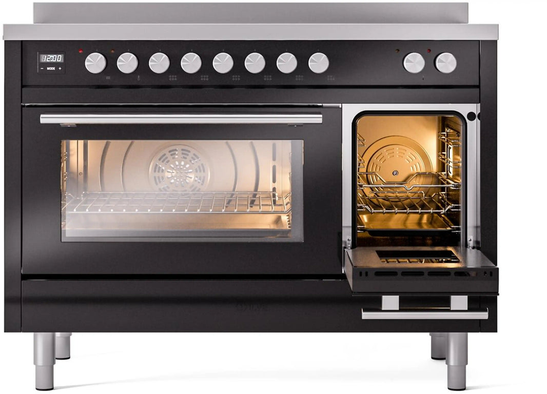 ILVE Professional Plus II 48-Inch Induction Range in Glossy Black (UPI486WMPBK)