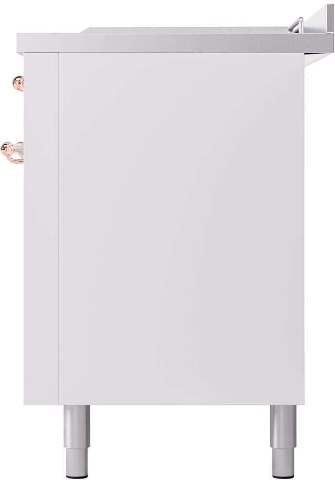 ILVE Nostalgie II 60-Inch Dual Fuel Freestanding Range in White with Copper Trim (UP60FSNMPWHP)