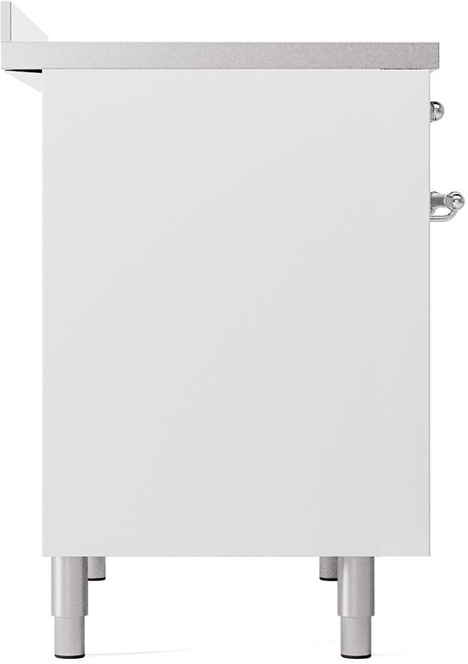 ILVE Nostalgie II 40-Inch Freestanding Electric Induction Range in White with Chrome Trim (UPDI406NMPWHC)