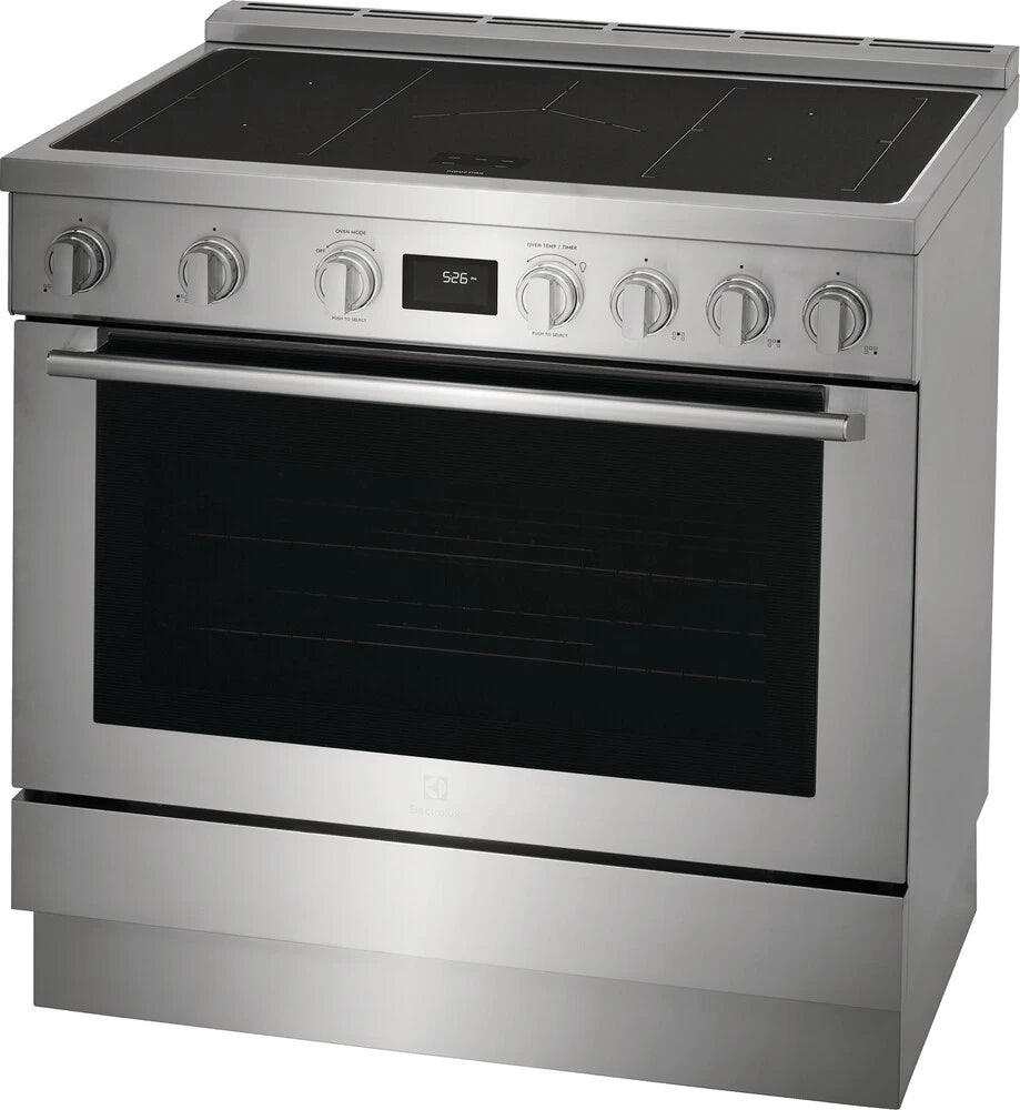 Electrolux 36 Inch Freestanding Induction Range with 5 Induction Zones, 4.4 Cu. Ft. Oven (ECFI3668AS)