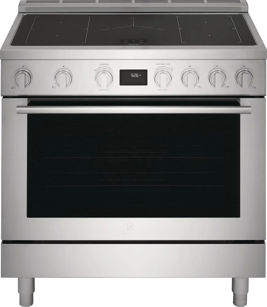 Electrolux 36 Inch Freestanding Induction Range with 5 Induction Zones, 4.4 Cu. Ft. Oven (ECFI3668AS)