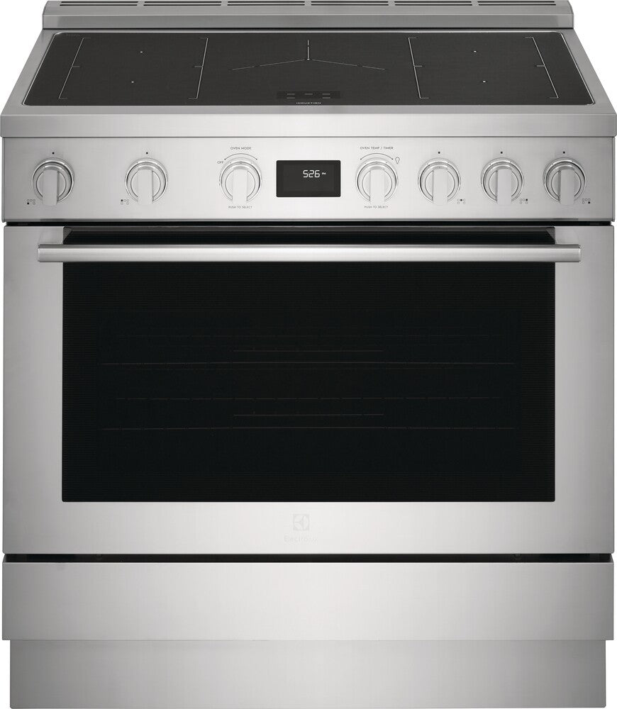 Electrolux 36 Inch Freestanding Induction Range with 5 Induction Zones, 4.4 Cu. Ft. Oven (ECFI3668AS)