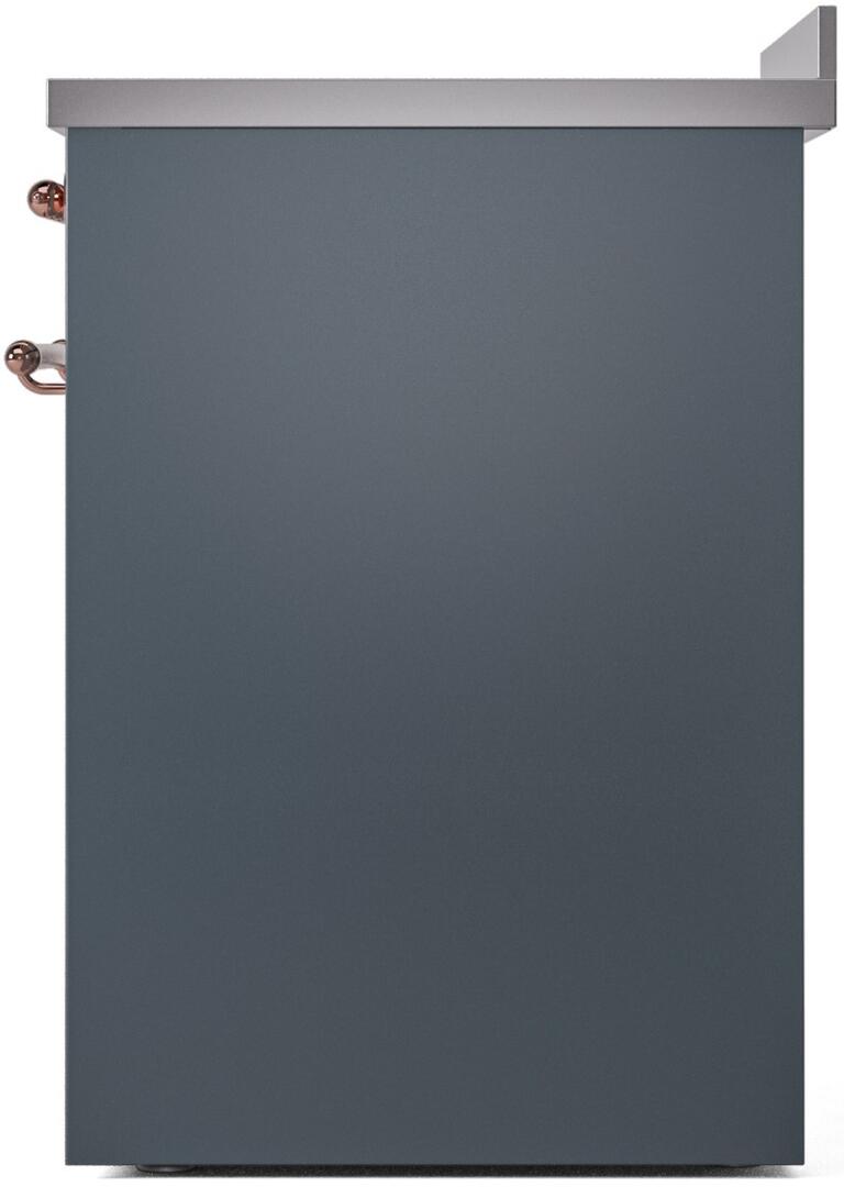 ILVE Nostalgie II 30-Inch Freestanding Electric Induction Range in Blue Grey with Copper Trim (UPI304NMPBGP)