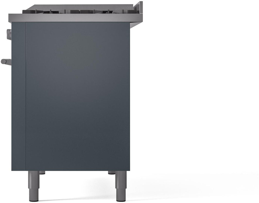 ILVE 48-Inch Professional Plus II Freestanding Dual Fuel Range with 8 Sealed Burner in Blue Grey (UP48FWMPBG)