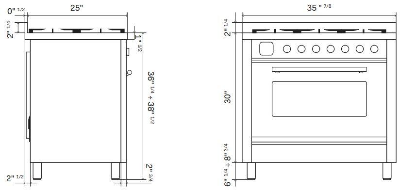 ILVE Professional Plus II 36-Inch Freestanding Dual Fuel Range with 6 Sealed Burner in Stainless Steel (UP36FWMPSS)