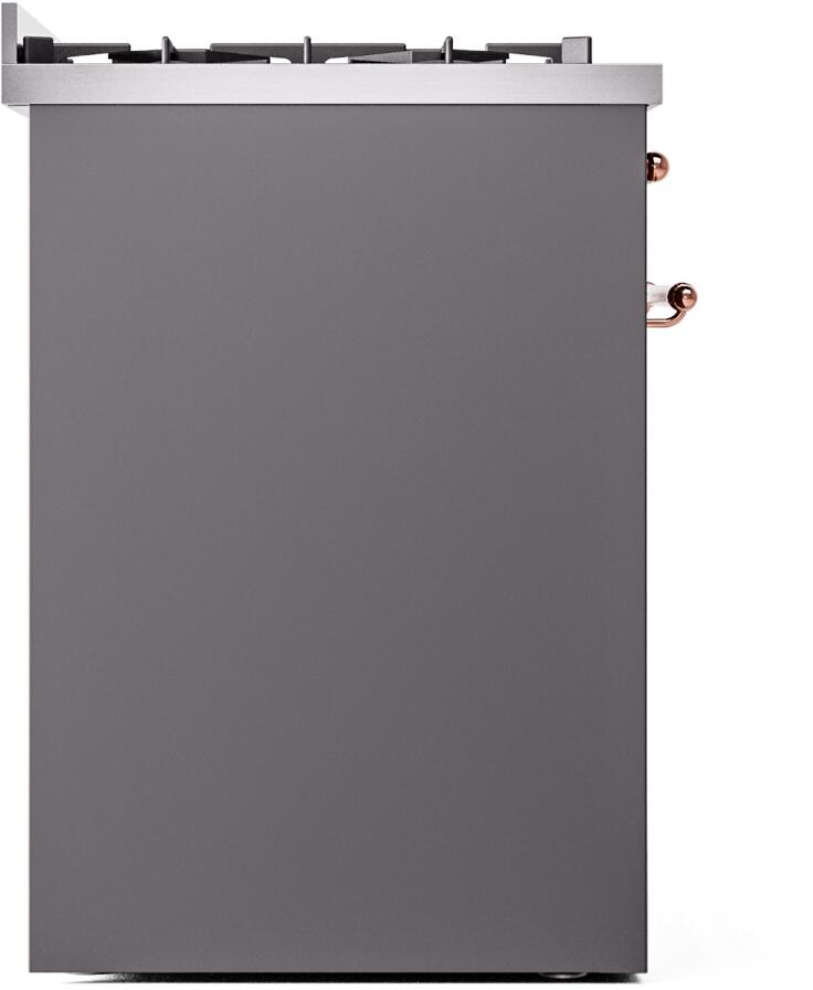 ILVE Nostalgie II 30-Inch Dual Fuel Freestanding Range in Matte Graphite with Copper Trim (UP30NMPMGP)