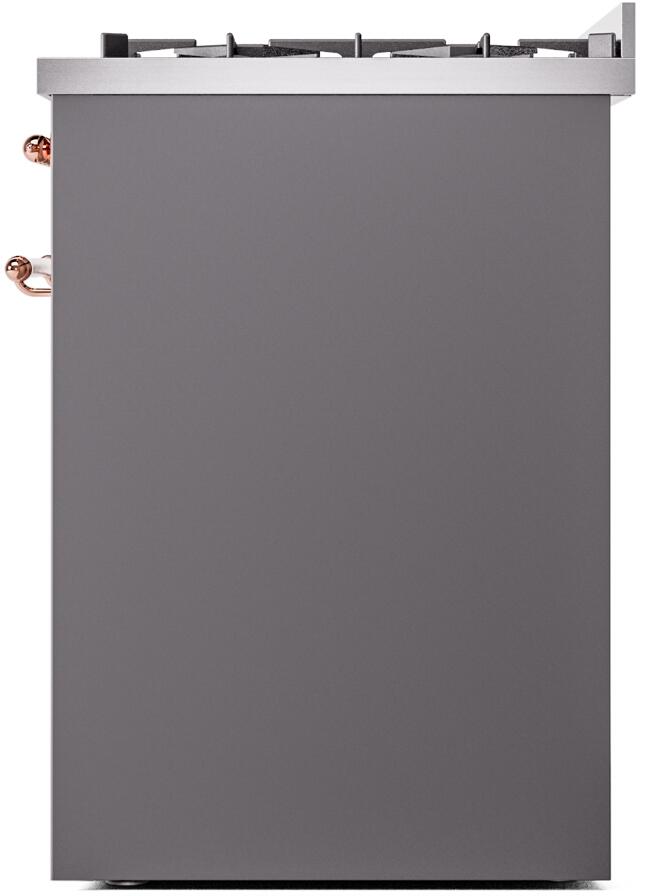 ILVE Nostalgie II 30-Inch Dual Fuel Freestanding Range in Matte Graphite with Copper Trim (UP30NMPMGP)