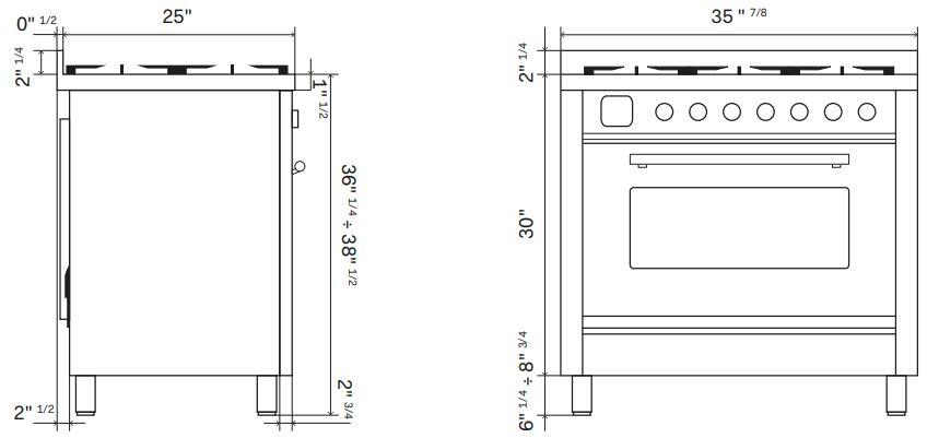 ILVE Professional Plus II 36-Inch Induction Range in Blue Grey (UPI366WMPBG)