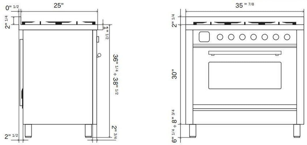 ILVE Professional Plus II 36-Inch Induction Range in Stainless Steel (UPI366WMPSS)