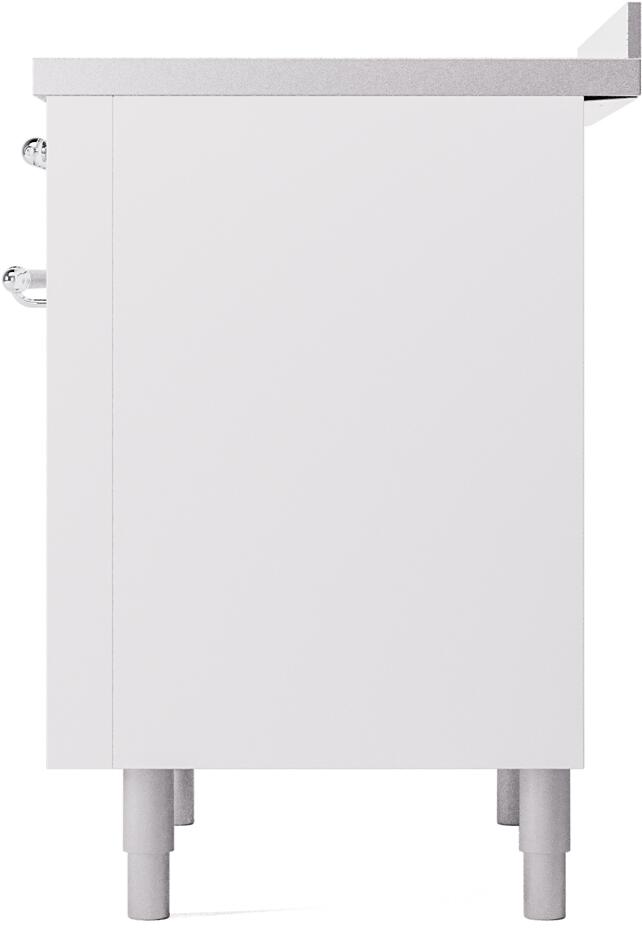 ILVE Nostalgie II 36-Inch Freestanding Electric Induction Range in White with Chrome Trim (UPI366NMPWHC)