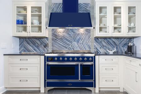 ILVE 48-Inch Majestic Midnight Blue Wall Mount Range Hood with 600 CFM Blower - Auto-off Function (UAM120MB)