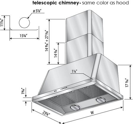 ILVE 48-Inch Majestic Stainless Steel Wall Mount Range Hood with 600 CFM Blower - Auto-off Function (UAM120SS)