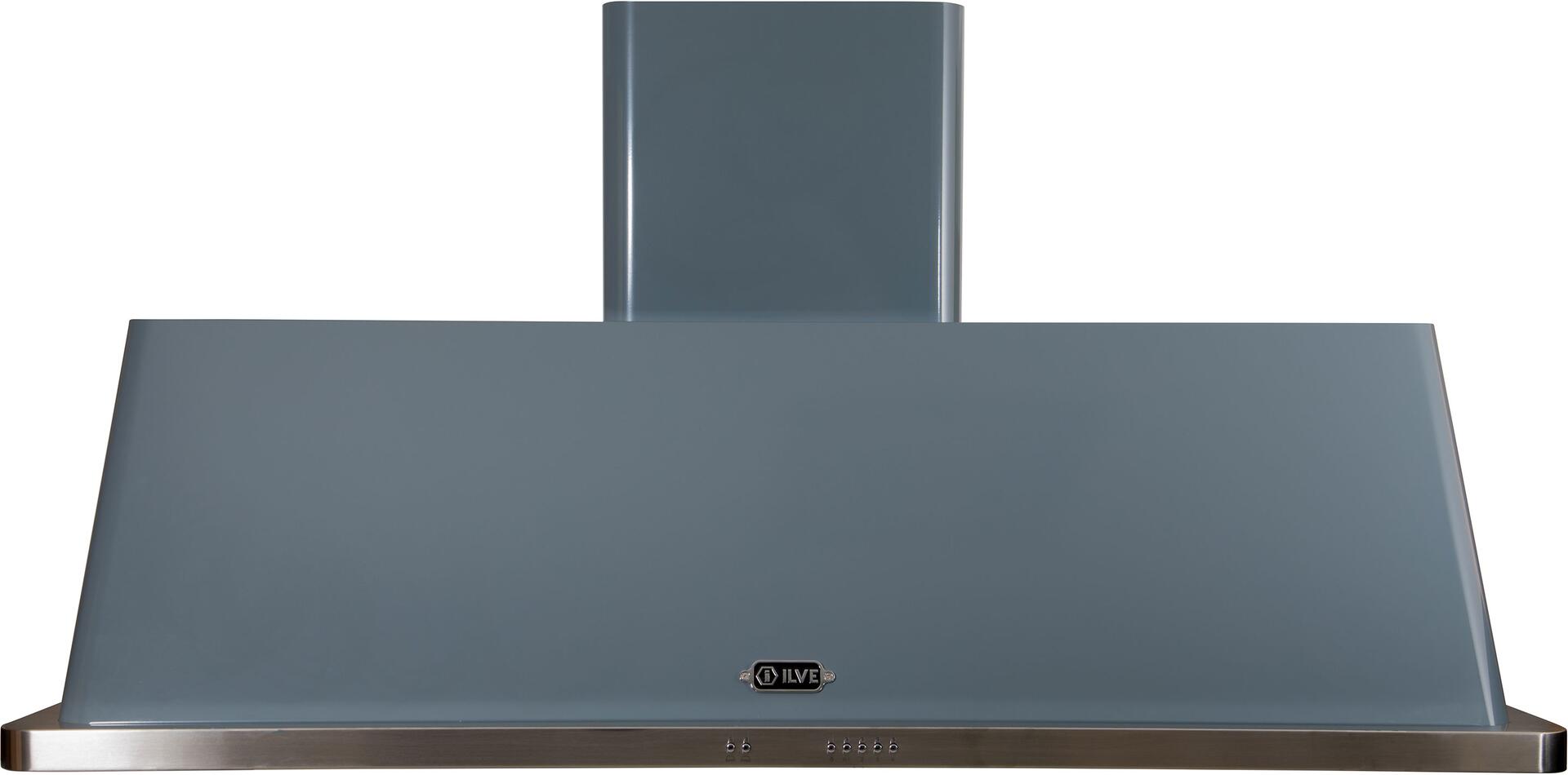 ILVE 60-Inch Majestic Blue Grey Wall Mount Range Hood with 600 CFM Blower - Auto-off Function (UAM150BG)