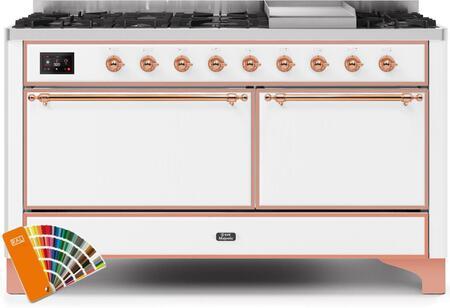 ILVE 60-Inch Majestic II Dual Fuel Range with 9 Sealed Burners - Griddle - Dual Oven - Custom RAL Color (UM15FDQNS3RALP)