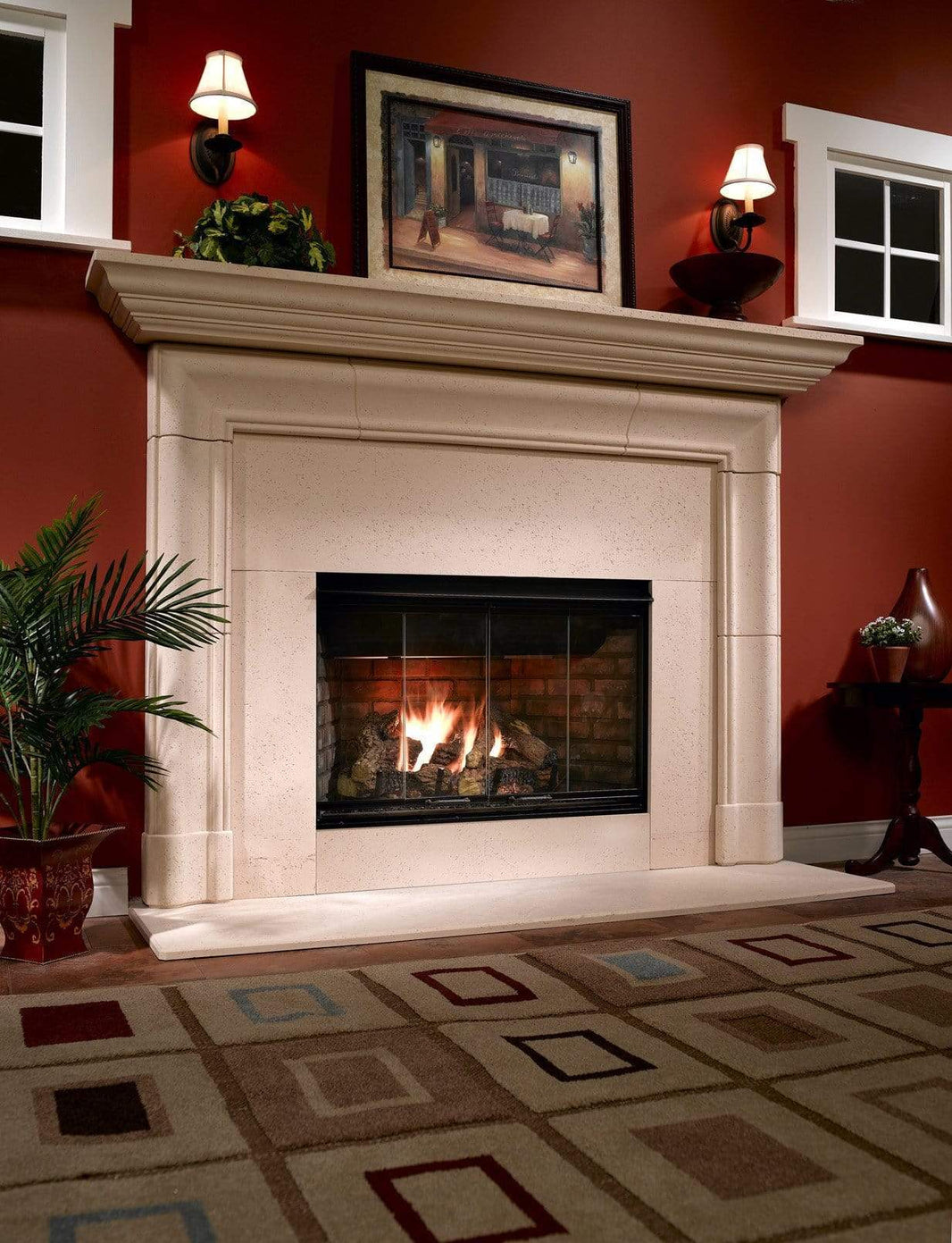 Majestic Reveal 36" Open-Hearth B-Vent Gas Fireplace w/ Herringbone Refractory RBV4236IH