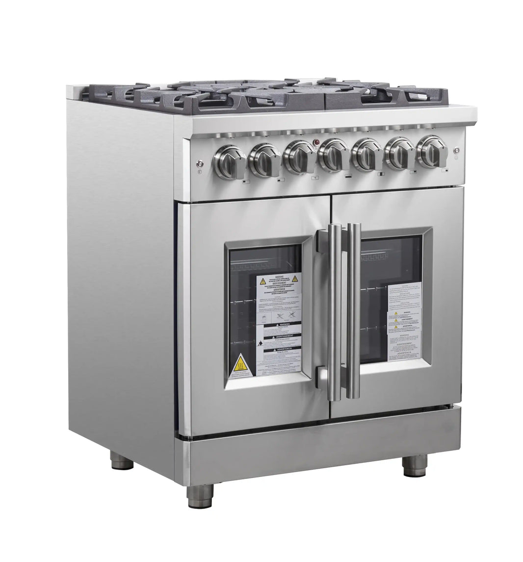 Forno Massimo 30-Inch Freestanding French Door Dual Fuel Range in Stainless Steel (FFSGS6325-30)