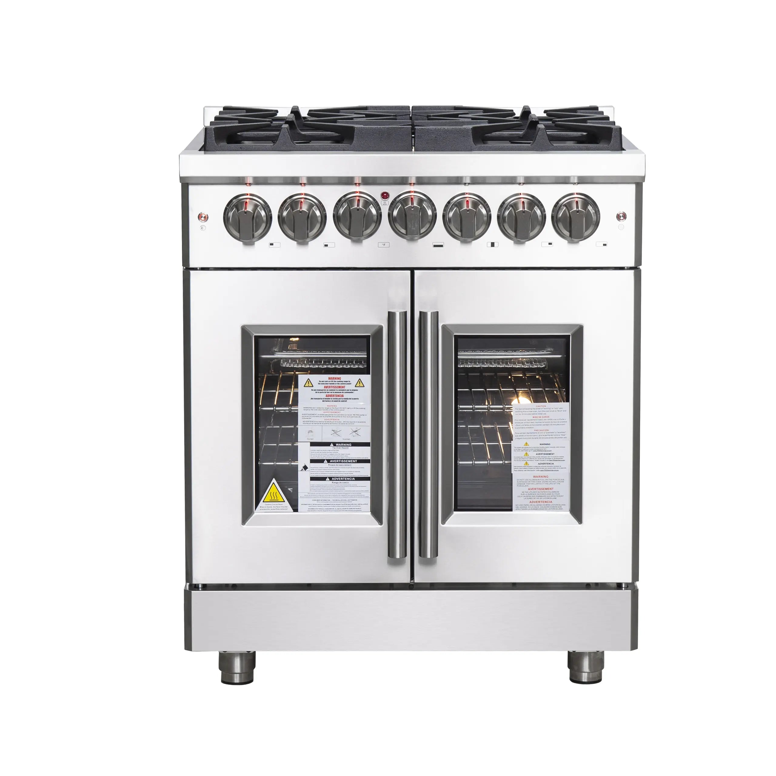 Forno Massimo 30-Inch Freestanding French Door Dual Fuel Range in Stainless Steel (FFSGS6325-30)