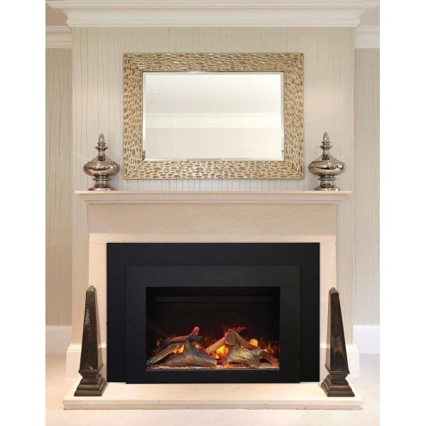 Sierra Flame 30" Electric Fireplace Insert with Black Steel Surround INS-FM-30