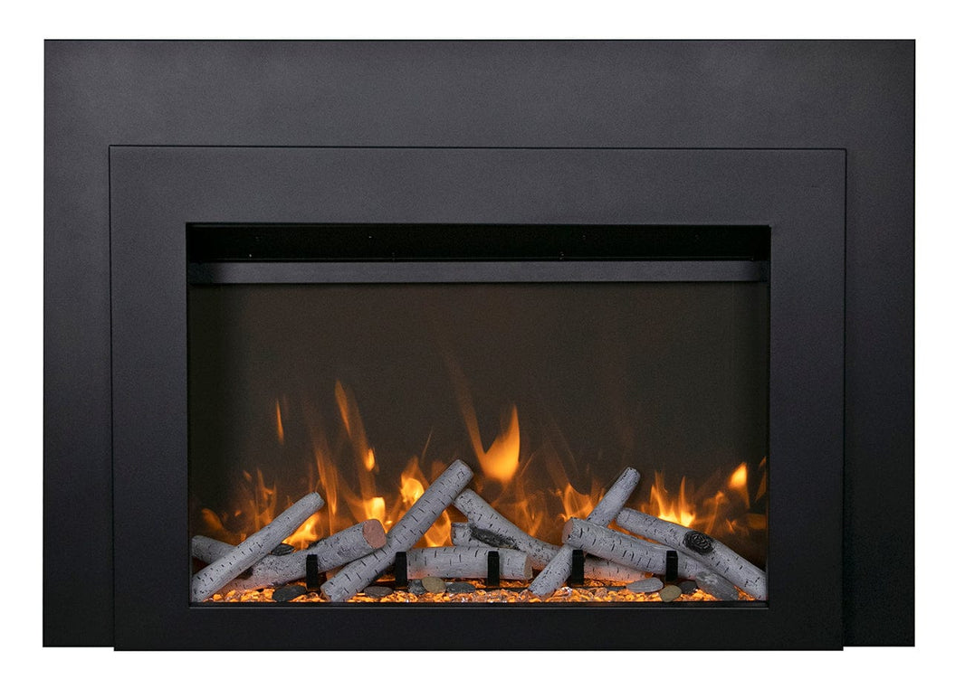 Sierra Flame 34" Electric Fireplace Insert with Black Steel Surround INS-FM-34